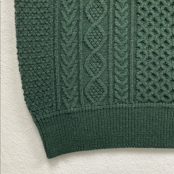 Uniqlo Low Gauge Multi Knit Crewneck Long Sleeve Pullover Sweater (Dark Green) - Picture 12 of 16